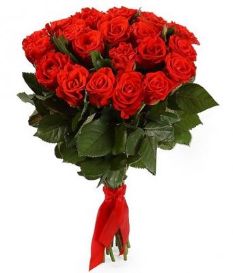 Букет 21 красная роза, 50 см