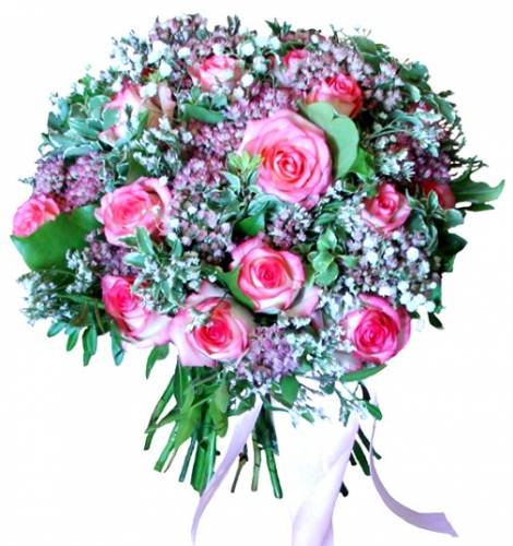 Стильный букет с розами Джумилия