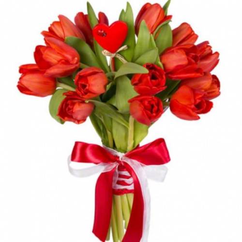 21 красный тюльпан на 8 марта